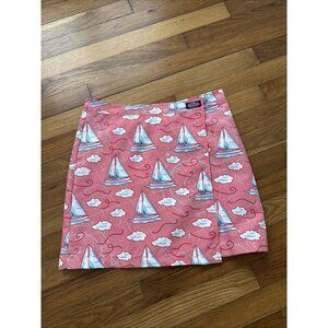 Vineyard Vines Skirt Women's Pink Sailboat Print Wrap Lightweight Size XS